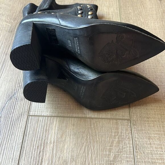 Free People Studded Dakota Boots Black Leather NWOB US 7.5 - Picture 4 of 11